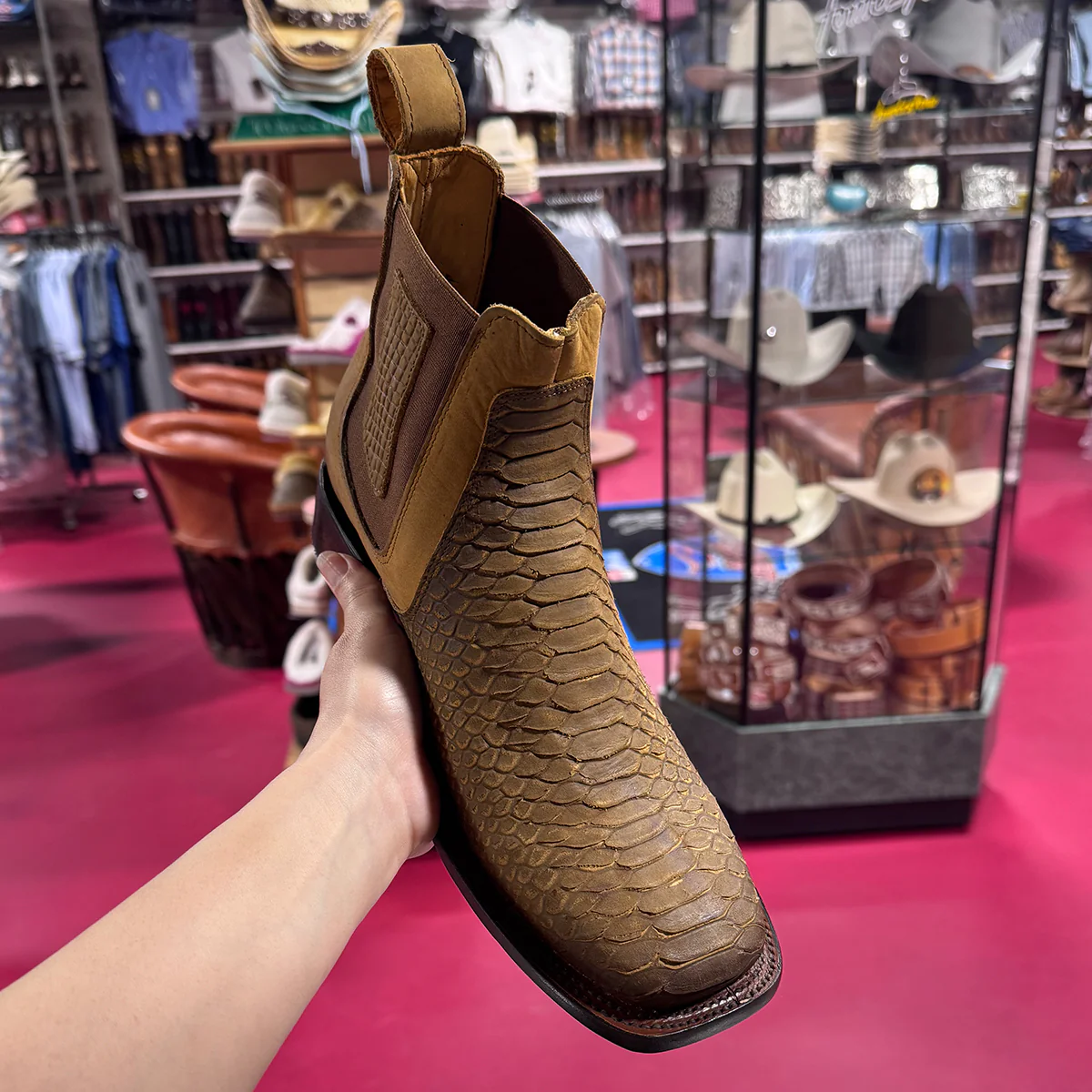 Ankle Cowboy Boots Python Print - Image 3