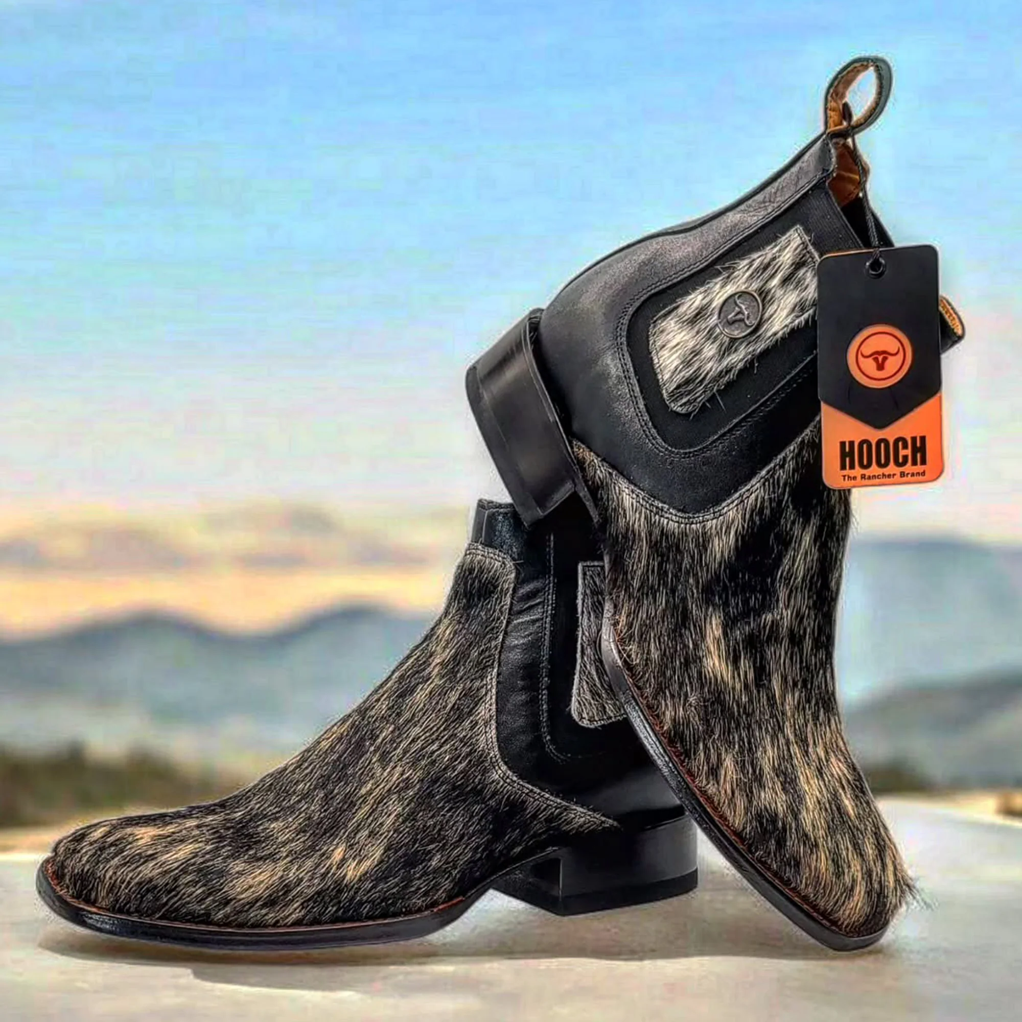 Cowhide Short Cowboy Boots - Image 3