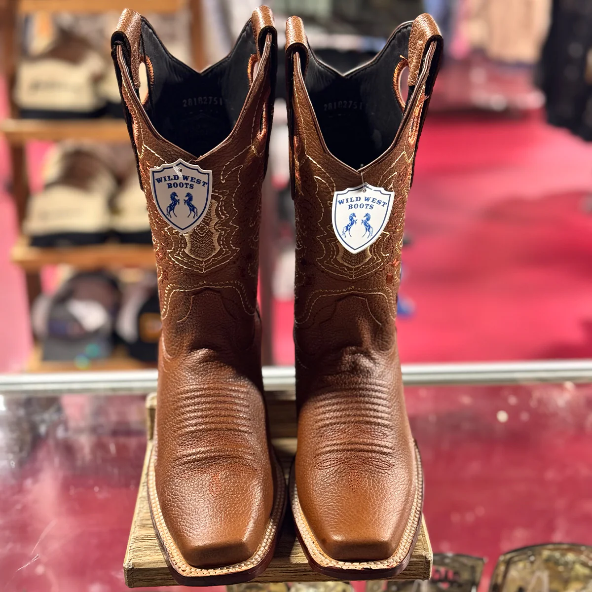 Wild West Men's Honey Brown Rodeo Square Toe Boots - Image 3